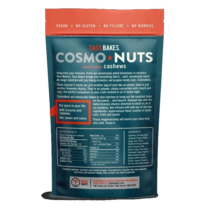 Taos Bakes CosmoNuts Sweet Chile Cashews - Image 2